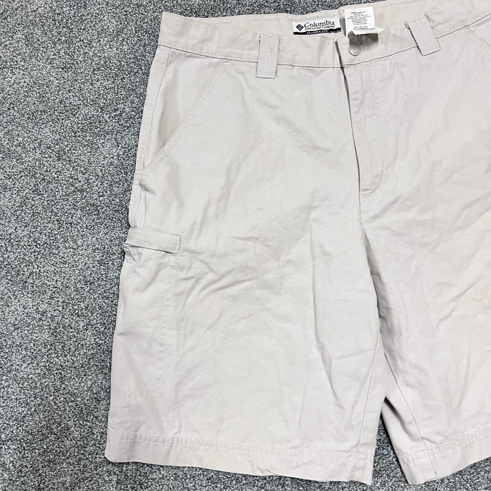 Columbia Sportswear Cargo Shorts Men's 34 Beige Outdoor Hiking Utility